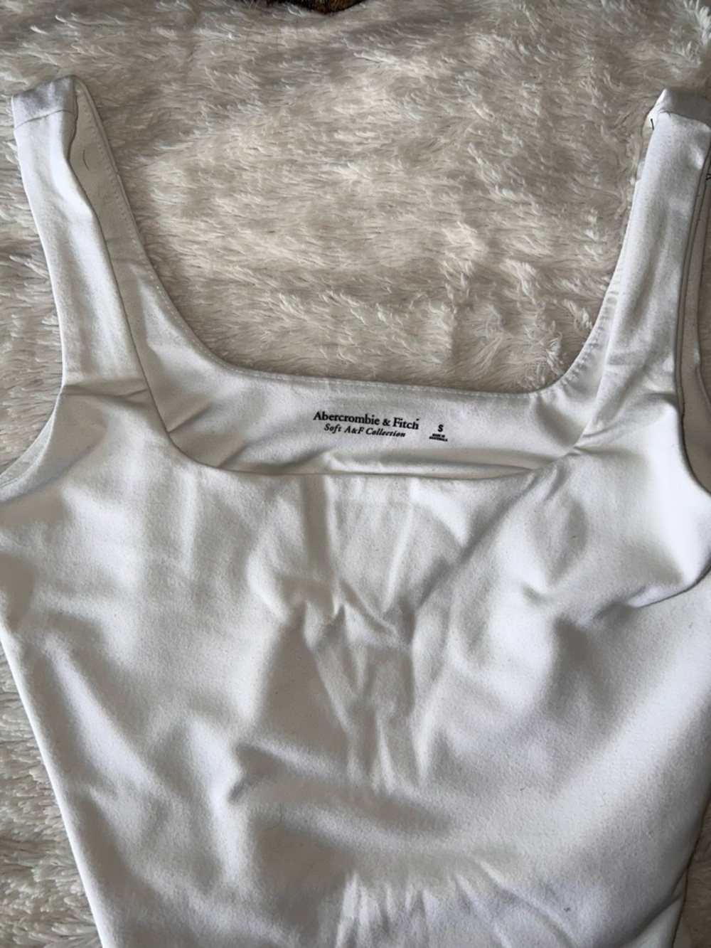 Abercrombie & Fitch White Square Neck Tank Top Body Suit